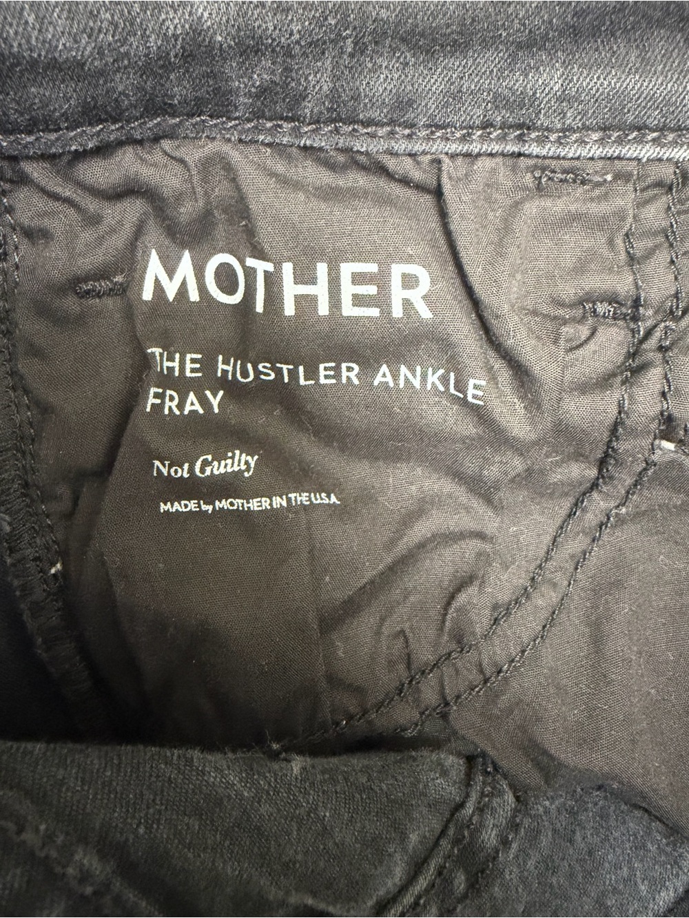 MOTHER The Hustler Ankle Fray Jean High Rise Frayed Hem in Not Guilty Black 27 - Picture 10 of 11